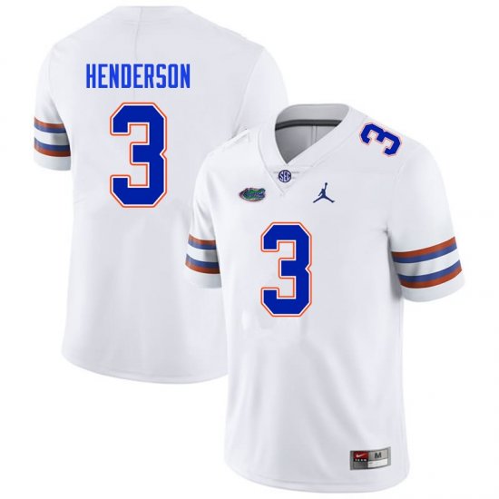 Men's Florida Gators #3 Xzavier Henderson NCAA Nike White Authentic Stitched College Football Jersey QAW0762PV